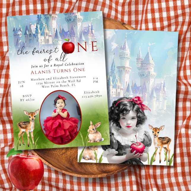 Fairytale Princess Fairest One 1st Birthday Photo Invitation (Creator Uploaded)