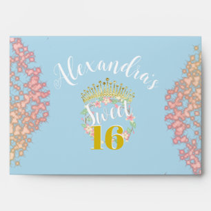 Fairytale Princess Glitter Sweet sixteen Envelope
