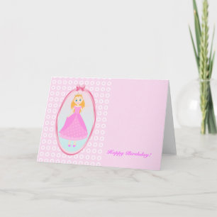 Fairytale Princess in Pink  Birthaday Party Card