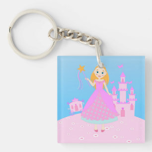 Fairytale Princess in Pink  Birthaday Party Key Ring