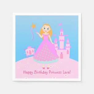 Fairytale Princess in Pink Birthaday Party Napkin