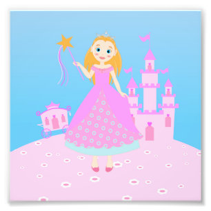 Fairytale Princess in Pink  Birthaday Party Photo Print