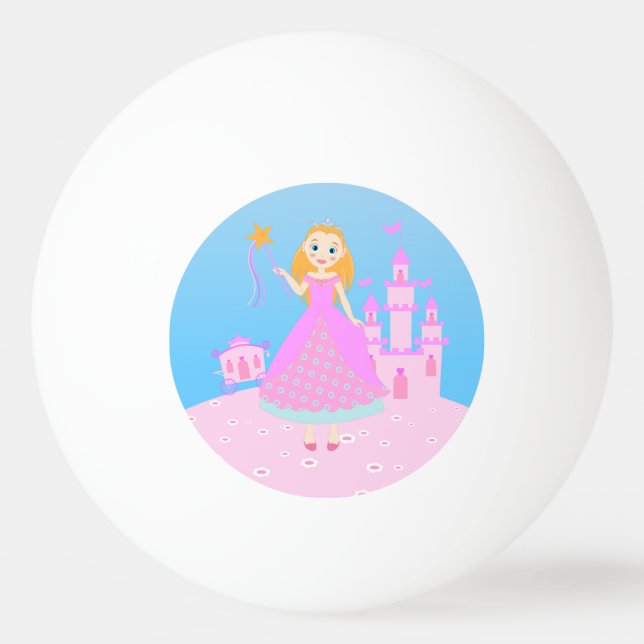 Fairytale Princess in Pink  Birthaday Party Ping Pong Ball (Front)