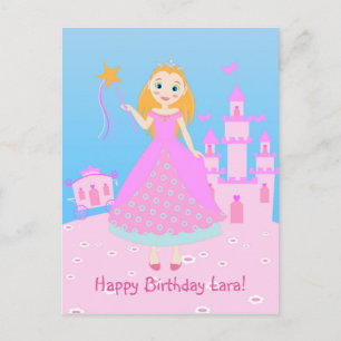 Fairytale Princess in Pink  Birthaday Party Postcard