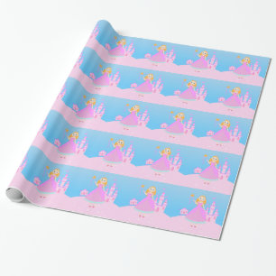 Fairytale Princess in Pink Birthaday Party Wrapping Paper