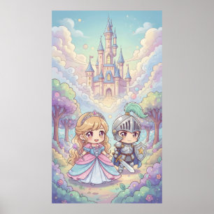 Fairytale Princess Knight Magic Castle Forest Poster