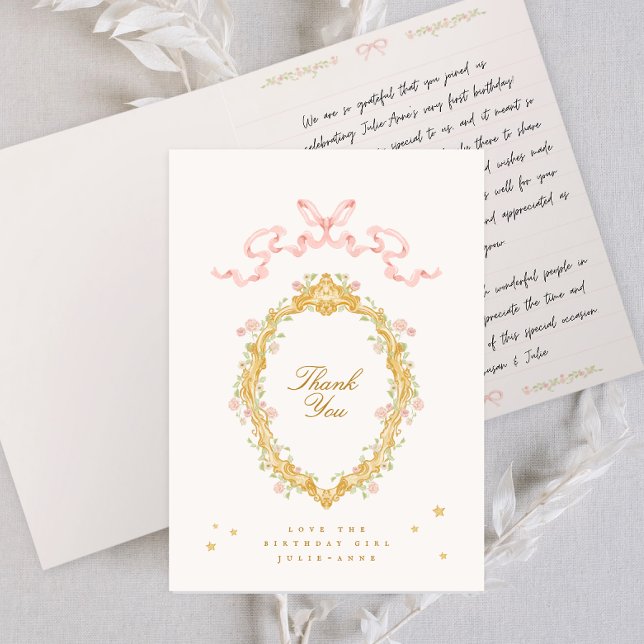 Fairytale Princess Mirror Birthday Party Thank You Card (Creator Uploaded)