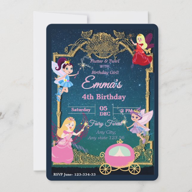 Fairytale Princess Party Invitation (Front)