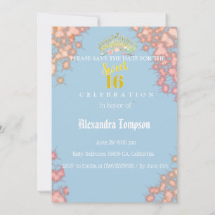 Fairytale Princess Photo Sweet sixteen Save The Date
