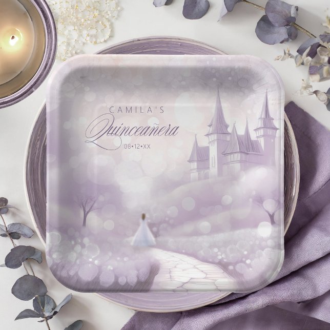 Fairytale Princess Quinceanera Lavender ID1030 Paper Plate (Creator Uploaded)