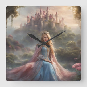 Fairytale Princess  Square Wall Clock