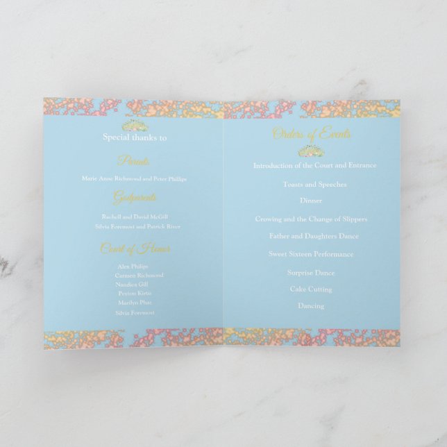 Fairytale Princess Sweet sixteen Program Programme (Inside)