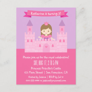 Fairytale Princess Theme, Girl Birthday Party Invitation