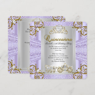 Fairytale Quinceanera 15th Birthday Lavender Invitation