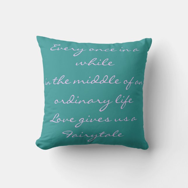 Fairytale Quote Throw Pillow (Front)