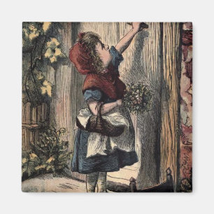 Fairytale Red Riding Hood At Grandmas Door Magnet