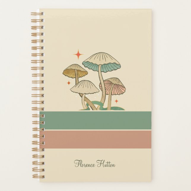 Fairytale Retro Vintage Mushroom  Planner (Front)