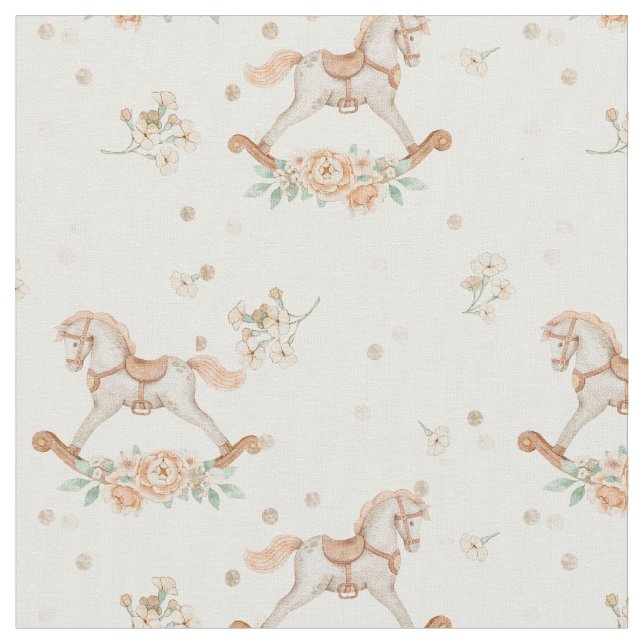 Fairytale Rocking Horses Fabric (Close Up)
