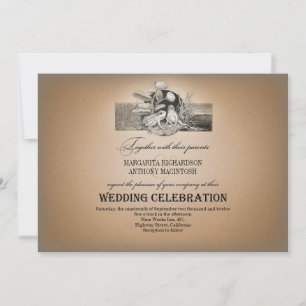 fairytale romantic vintage wedding invitations