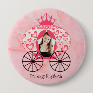 Fairytale Royal Princess Carriage Girl Birthday 10 Cm Round Badge