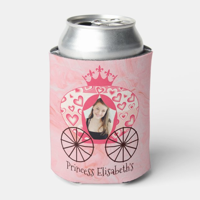 Fairytale Royal Princess Carriage Girl Birthday  Can Cooler (Can Front)