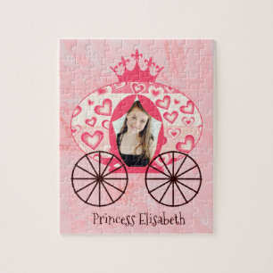 Fairytale Royal Princess Carriage Girl Birthday Jigsaw Puzzle