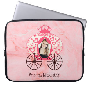 Fairytale Royal Princess Carriage Girl Birthday Laptop Sleeve
