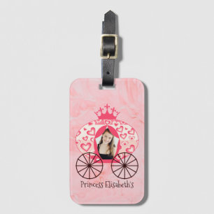 Fairytale Royal Princess Carriage Girl Birthday Luggage Tag