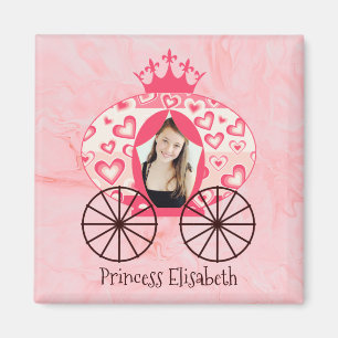 Fairytale Royal Princess Carriage Girl Birthday Magnet