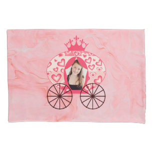 Fairytale Royal Princess Carriage Girl Birthday Pillowcase