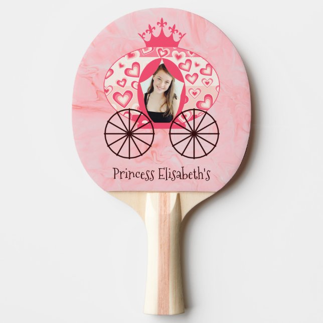 Fairytale Royal Princess Carriage Girl Birthday  Ping Pong Paddle (Front)