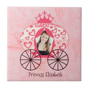 Fairytale Royal Princess Carriage Girl Birthday Tile