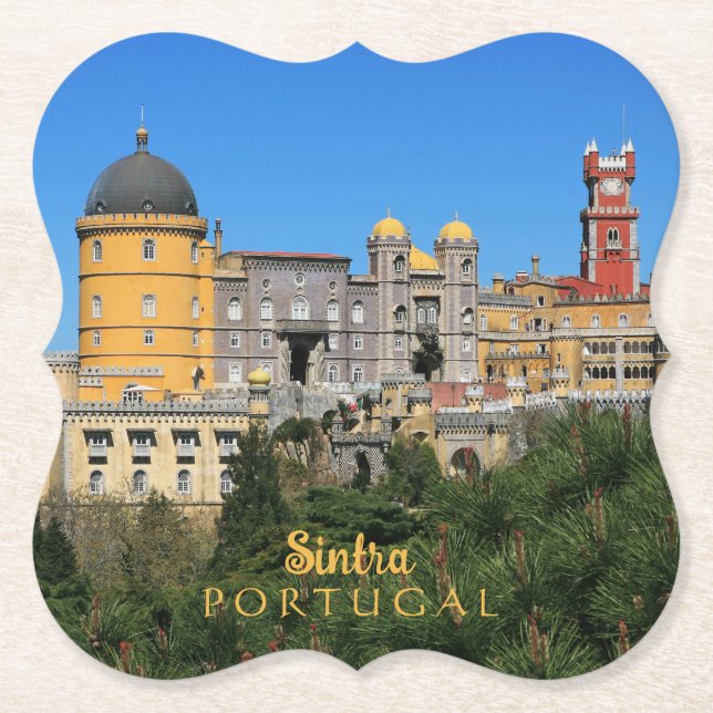Fairytale Sintra Palace photo, in Portugal Paper Coaster (Front)