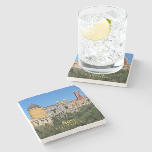 Fairytale Sintra Palace photo, in Portugal Stone Coaster (Side)