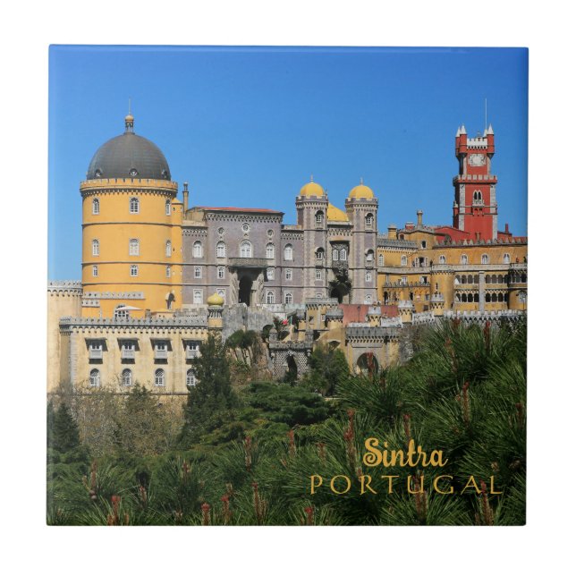 Fairytale Sintra Palace photo, in Portugal Tile (Front)