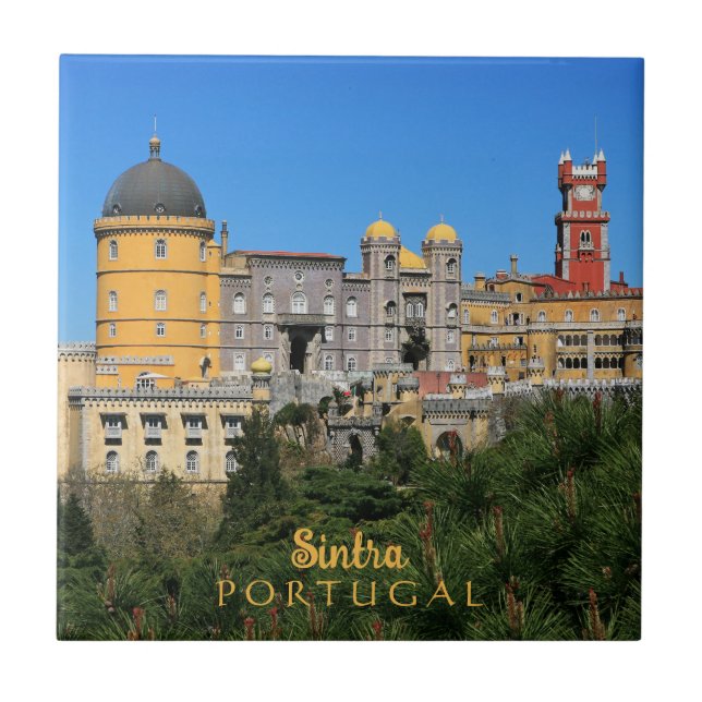 Fairytale Sintra Palace photo, in Portugal Tile (Front)