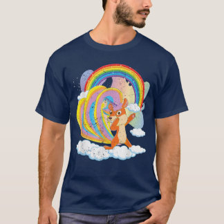 Fairytale Squirrelcorn Rainbow Cute Animal Squirre T-Shirt