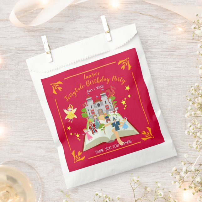 Fairytale Stories Girl Birthday Party Favour Bags (Clipped)