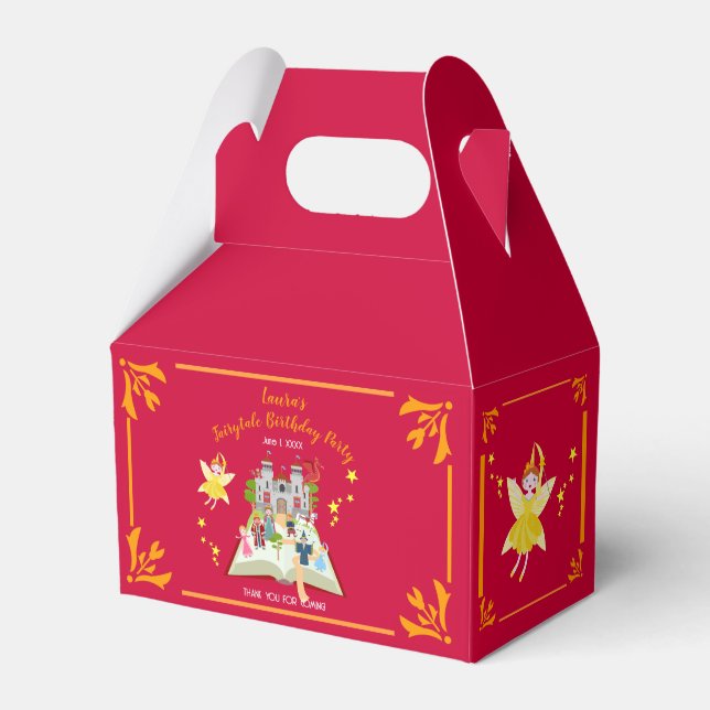 Fairytale Stories Girl Birthday Party Favour Box (Front Side)