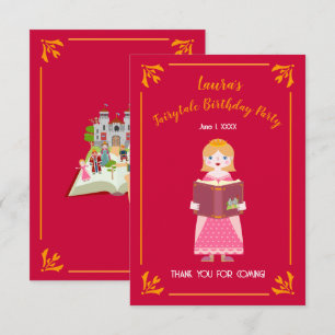 Fairytale Stories Girl Birthday Party Thank You Card
