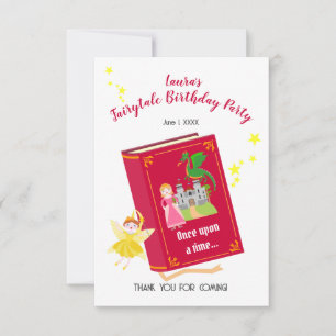 Fairytale Stories Girl Birthday Party Thank You Card