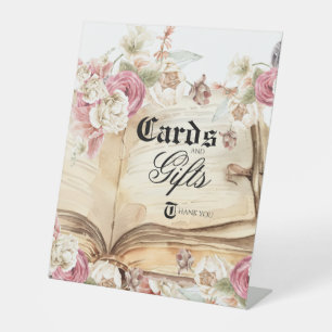 Fairytale Storybook Baby Shower Cards and Gifts Pedestal Sign