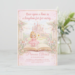 Fairytale Storybook Princess First Birthday  Invitation