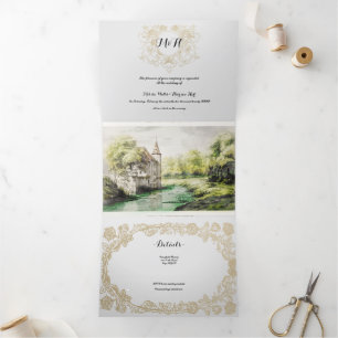 Fairytale Storybook Trifold Wedding Invitation