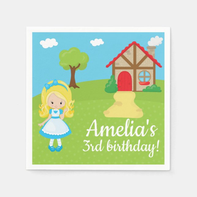 Fairytale Storytime Goldilock and Three Bears Napkin (Front)