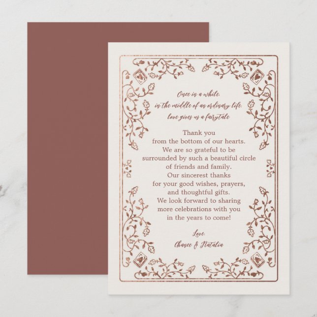 Fairytale Thank You Stationery - Wedding Note Card (Front/Back)