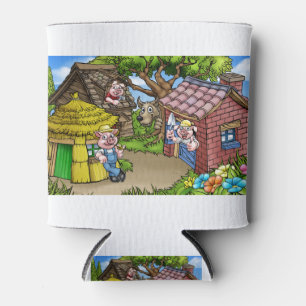 Fairytale The Three Little Pigs Cartoon Scene Can Cooler