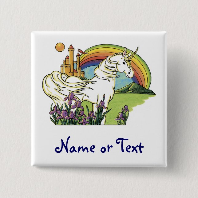 Fairytale Unicorn 15 Cm Square Badge (Front)