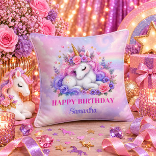 Fairytale Unicorn Girl Birthday Magical Dream Pill Cushion