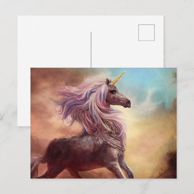 Fairytale unicorn postcard (Front/Back)